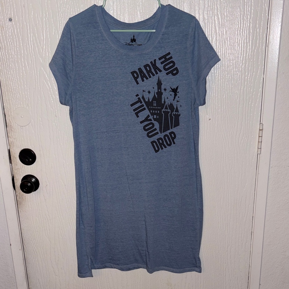 Disney Parks Light Blue “Park Hop Til You Drop” Tunic